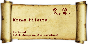 Kozma Miletta névjegykártya