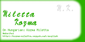 miletta kozma business card